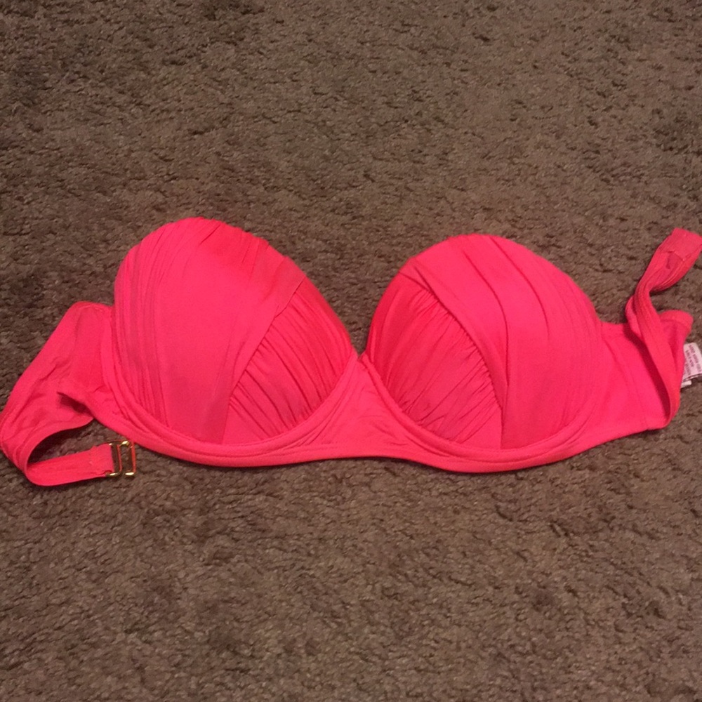 Hot pink swim top PADDED PUSH UP